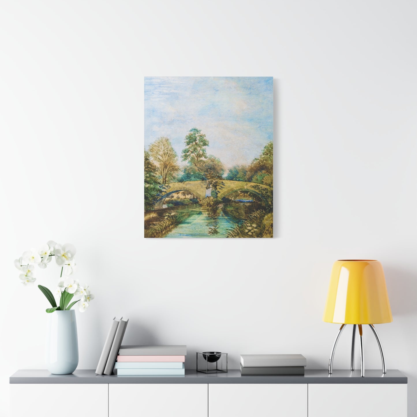 ''The River Bridge Scene'' Watercolour Print